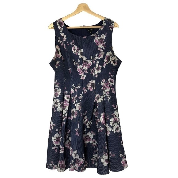 Torrid Blue Floral Mesh Pleated Mini Dress 12 - Picture 2 of 6